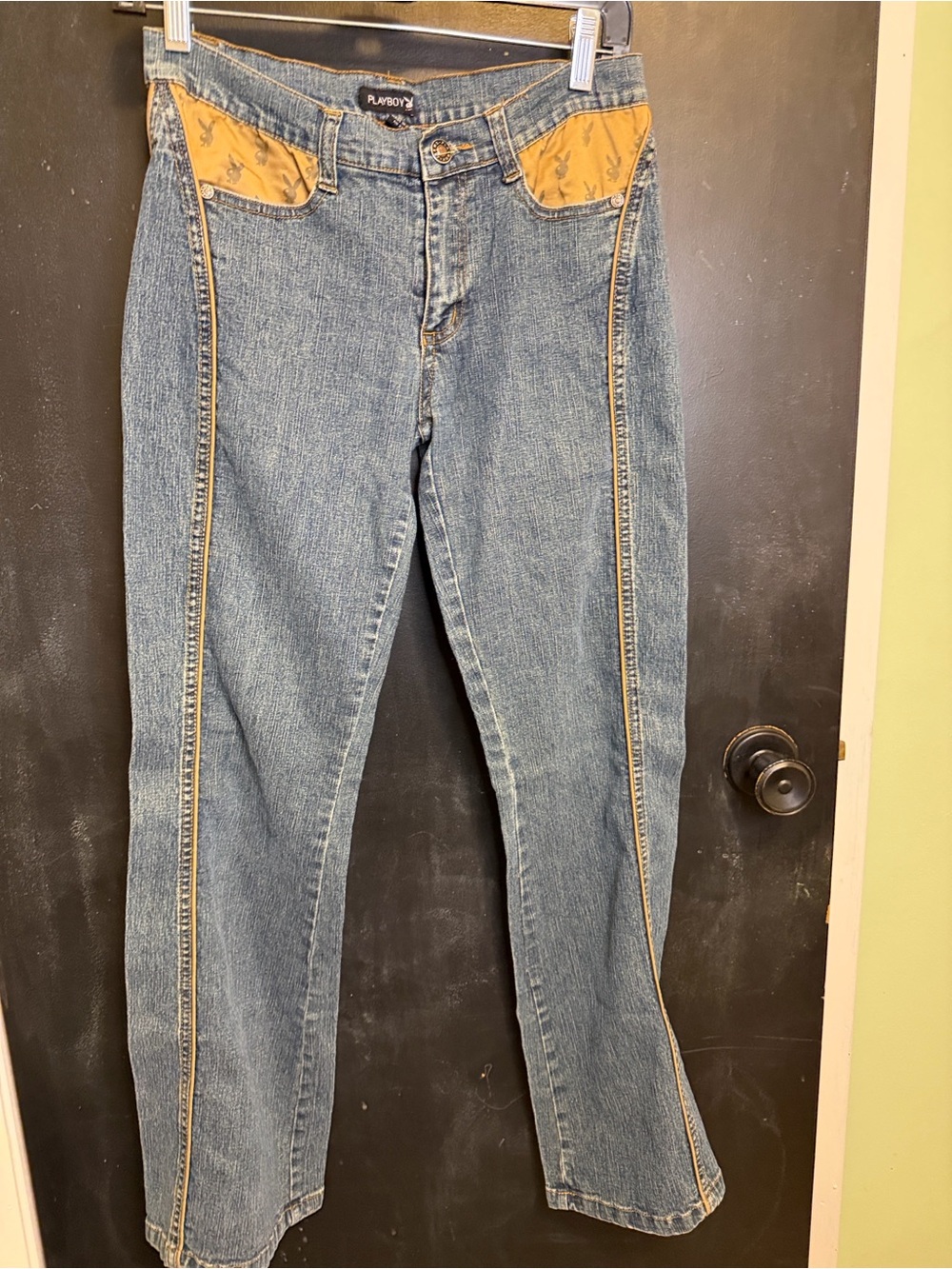 Vintage Playboy Y2K Monogram Pocket Low Rise Flare Jeans Size 5 EUC